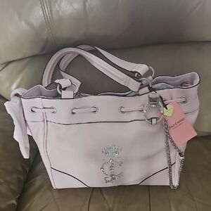 Juicy Couture Light Pink Tote with Chain Detail And Rim